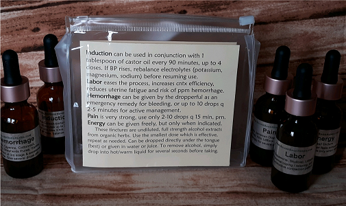 Professional Midwife Labor & Birth Kit - 5 Tincture Blends